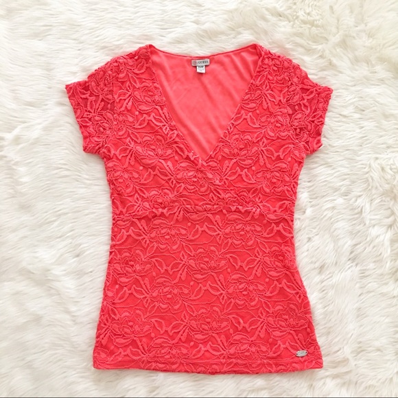 Guess Women’s Vicki Lace short Sleeve Top - Picture 7 of 7